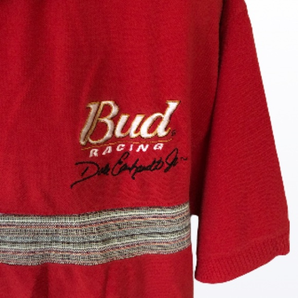 Old school Dale Earnhardt Budweiser racing polo size Large shirt VGT Y2K